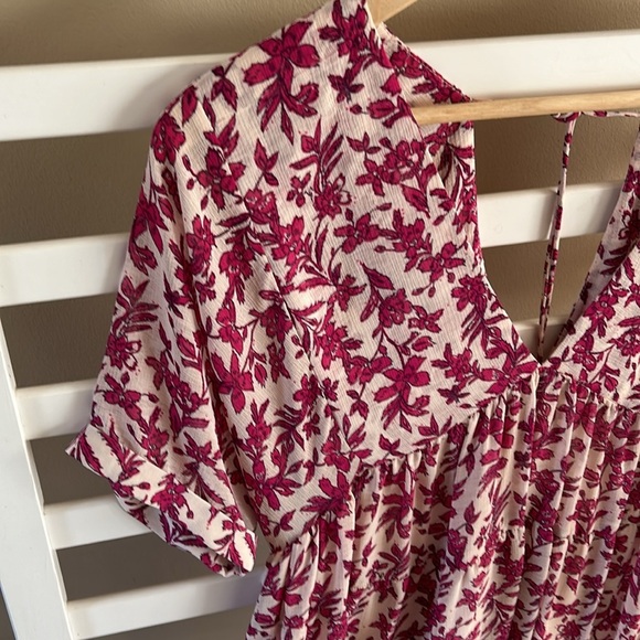 Free People FloralBaby Doll Mini Flowy Tunic Dress Size XSmall - Picture 2 of 13